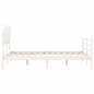 vidaXL Estructura cama de matrimonio con cabecero madera maciza blanco vidaXL Estructura cama de matrimonio con cabecero madera maciza blanco