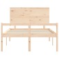 vidaXL Cama para personas mayores con cabecero madera maciza vidaXL Cama para personas mayores con cabecero madera maciza