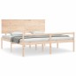 vidaXL Cama de matrimonio para personas mayores cabecero madera maciza