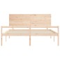 vidaXL Cama de matrimonio para personas mayores cabecero madera maciza