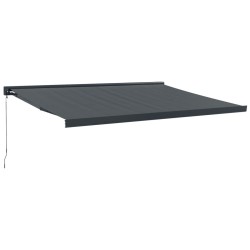vidaXL Toldo retráctil aluminio y tela gris antracita 4,5x3 m