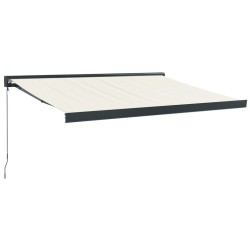 vidaXL Toldo retráctil aluminio y tela color crema 3x2,5 m