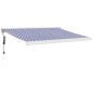 vidaXL Toldo retráctil aluminio y tela azul y blanco 3,5x2,5 m vidaXL Toldo retráctil aluminio y tela azul y blanco 3,5x2,5 m