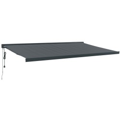 vidaXL Toldo retráctil aluminio y tela gris antracita 5x3 m