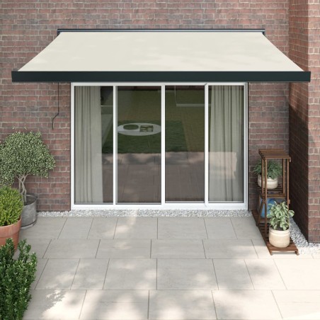 vidaXL Toldo retráctil aluminio y tela color crema 3x2,5 m