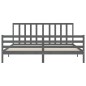 vidaXL Estructura de cama con cabecero madera maciza gris 200x200 cm