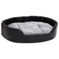 vidaXL Cama para perros felpa y cuero sintético negro gris 90x79x20 cm
