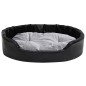vidaXL Cama para perros felpa y cuero sintético negro gris 90x79x20 cm