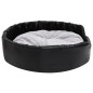 vidaXL Cama para perros felpa y cuero sintético negro gris 90x79x20 cm