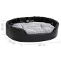 vidaXL Cama para perros felpa y cuero sintético negro gris 90x79x20 cm
