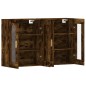 vidaXL Armarios de pared 2 uds madera de ingeniería roble ahumado vidaXL Armarios de pared 2 uds madera de ingeniería roble ahumado