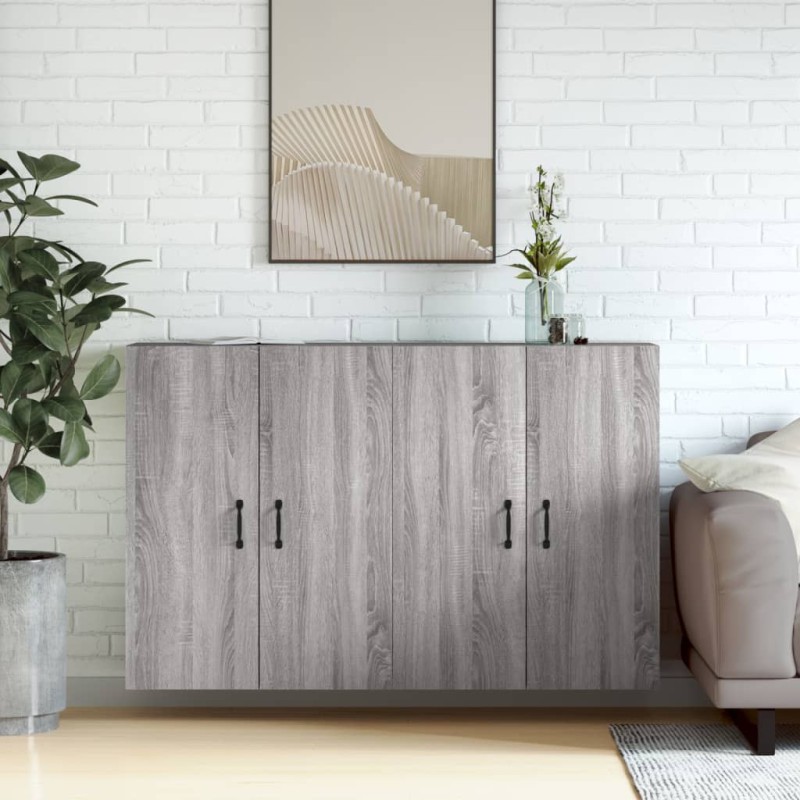 vidaXL Armarios de pared 2 uds madera de ingeniería gris Sonoma vidaXL Armarios de pared 2 uds madera de ingeniería gris Sonoma