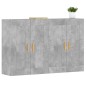 vidaXL Armarios de pared 2 uds madera de ingeniería gris hormigón