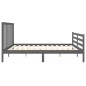 vidaXL Estructura de cama con cabecero madera maciza gris 200x200 cm