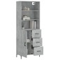 vidaXL Aparador alto madera contrachapada gris hormigón 69,5x34x180 cm vidaXL Aparador alto madera contrachapada gris hormigón 69,5x34x180 cm