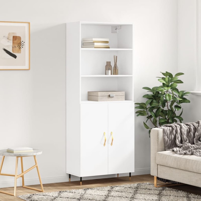 vidaXL Aparador alto madera contrachapada blanco 69,5x34x180 cm vidaXL Aparador alto madera contrachapada blanco 69,5x34x180 cm