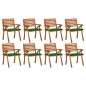 vidaXL Sillas de jardín 8 uds madera maciza de teca con cojines vidaXL Sillas de jardín 8 uds madera maciza de teca con cojines