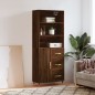 vidaXL Aparador alto madera contrachapada marrón roble 69,5x34x180 cm vidaXL Aparador alto madera contrachapada marrón roble 69,5x34x180 cm