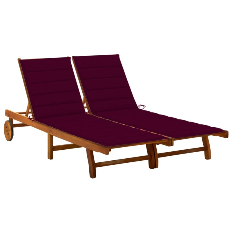 vidaXL Tumbona de jardín 2 personas y cojines madera maciza de acacia vidaXL Tumbona de jardín 2 personas y cojines madera maciza de acacia