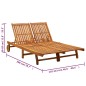 vidaXL Tumbona de jardín 2 personas y cojines madera maciza de acacia vidaXL Tumbona de jardín 2 personas y cojines madera maciza de acacia