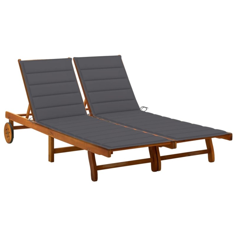 vidaXL Tumbona de jardín 2 personas y cojines madera maciza de acacia vidaXL Tumbona de jardín 2 personas y cojines madera maciza de acacia