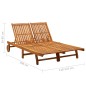 vidaXL Tumbona de jardín 2 personas y cojines madera maciza de acacia vidaXL Tumbona de jardín 2 personas y cojines madera maciza de acacia