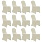 vidaXL Funda de silla elástica 12 unidades crema vidaXL Funda de silla elástica 12 unidades crema