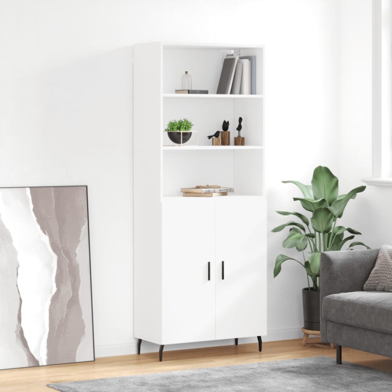vidaXL Aparador alto madera contrachapada blanco 69,5x34x180 cm vidaXL Aparador alto madera contrachapada blanco 69,5x34x180 cm
