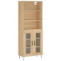 vidaXL Aparador alto madera contrachapada color roble 69,5x34x180 cm vidaXL Aparador alto madera contrachapada color roble 69,5x34x180 cm