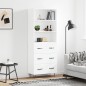 vidaXL Aparador alto madera contrachapada blanco 69,5x34x180 cm vidaXL Aparador alto madera contrachapada blanco 69,5x34x180 cm