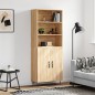 vidaXL Aparador alto madera contrachapada color roble 69,5x34x180 cm vidaXL Aparador alto madera contrachapada color roble 69,5x34x180 cm