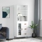 vidaXL Aparador alto madera contrachapada blanco 69,5x34x180 cm vidaXL Aparador alto madera contrachapada blanco 69,5x34x180 cm