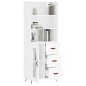 vidaXL Aparador alto madera contrachapada blanco 69,5x34x180 cm vidaXL Aparador alto madera contrachapada blanco 69,5x34x180 cm