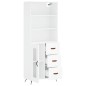 vidaXL Aparador alto madera contrachapada blanco 69,5x34x180 cm vidaXL Aparador alto madera contrachapada blanco 69,5x34x180 cm