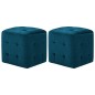 vidaXL Puf 2 unidades terciopelo azul 30x30x30 cm vidaXL Puf 2 unidades terciopelo azul 30x30x30 cm