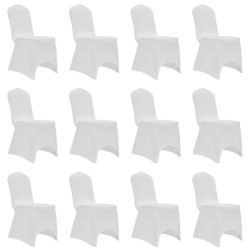 vidaXL Funda de silla elástica 12 unidades blanca