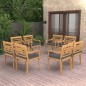vidaXL Sillas Batavia con cojines 8 unidades madera maciza de teca vidaXL Sillas Batavia con cojines 8 unidades madera maciza de teca