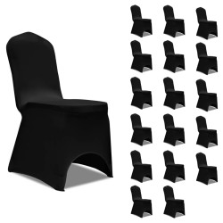 vidaXL Funda de silla elástica 18 unidades negro