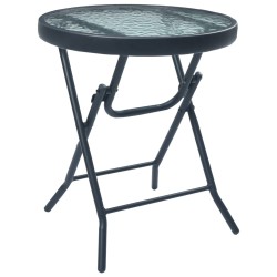 vidaXL Mesa y sillas de bistró 3 piezas acero gris taupe
