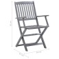 vidaXL Sillas de jardín plegables 4 uds madera maciza acacia y cojines vidaXL Sillas de jardín plegables 4 uds madera maciza acacia y cojines