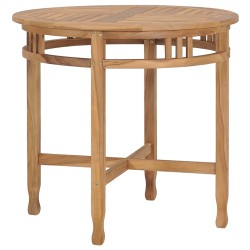 vidaXL Set de comedor de jardín 3 pzas y cojines madera maciza de teca
