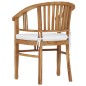 vidaXL Set de comedor de jardín 3 pzas y cojines madera maciza de teca