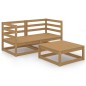 vidaXL Muebles de jardín 3 pzas y cojines marrón miel madera pino vidaXL Muebles de jardín 3 pzas y cojines marrón miel madera pino