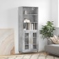vidaXL Aparador alto madera contrachapada gris hormigón 69,5x34x180 cm vidaXL Aparador alto madera contrachapada gris hormigón 69,5x34x180 cm