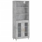 vidaXL Aparador alto madera contrachapada gris hormigón 69,5x34x180 cm vidaXL Aparador alto madera contrachapada gris hormigón 69,5x34x180 cm