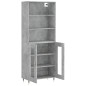vidaXL Aparador alto madera contrachapada gris hormigón 69,5x34x180 cm vidaXL Aparador alto madera contrachapada gris hormigón 69,5x34x180 cm