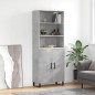 vidaXL Aparador alto madera contrachapada gris hormigón 69,5x34x180 cm vidaXL Aparador alto madera contrachapada gris hormigón 69,5x34x180 cm