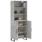 vidaXL Aparador alto madera contrachapada gris hormigón 69,5x34x180 cm vidaXL Aparador alto madera contrachapada gris hormigón 69,5x34x180 cm