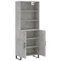 vidaXL Aparador alto madera contrachapada gris hormigón 69,5x34x180 cm vidaXL Aparador alto madera contrachapada gris hormigón 69,5x34x180 cm
