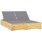 vidaXL Tumbona doble y cojines madera pino impregnada gris vidaXL Tumbona doble y cojines madera pino impregnada gris